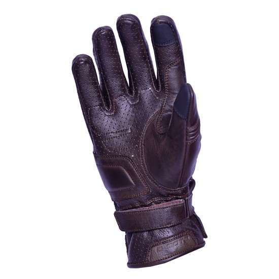 Vintage Men's Premium Waxed Leather Perforated Motorcycle Gloves CTC Approved 