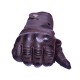 Vintage Men's Premium Waxed Leather Perforated Motorcycle Gloves CTC Approved 