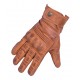 Vintage Men's Premium Waxed Brown Leather Perforated Motorcycle Gloves CTC Approved 