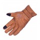 Vintage Men's Premium Waxed Brown Leather Perforated Motorcycle Gloves CTC Approved 