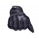 Vintage Men's Premium Waxed Black Leather Perforated Motorcycle Gloves CE CTC Approved