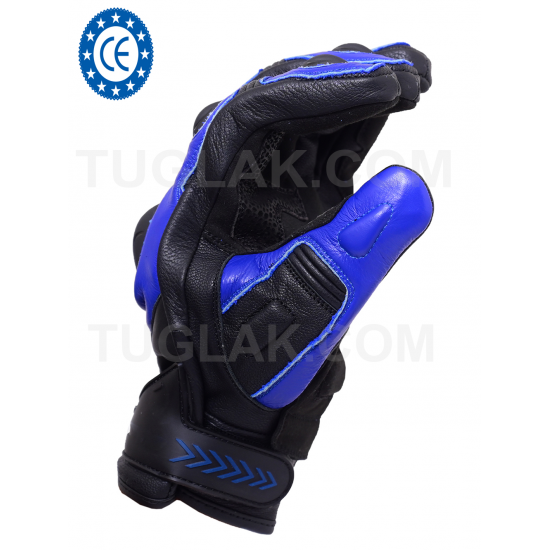 Men's Motorbike Real Cowhide Leather Biker Gloves (CE Approved)