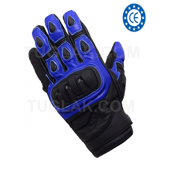 Men's Motorbike Real Cowhide Leather Biker Gloves (CE Approved)