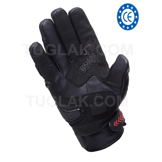 Men's Motorbike Real Cowhide Leather Biker Gloves (CE Approved)