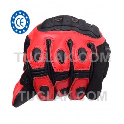 Men's Motorbike Real Cowhide Leather Biker Gloves (CE Approved)